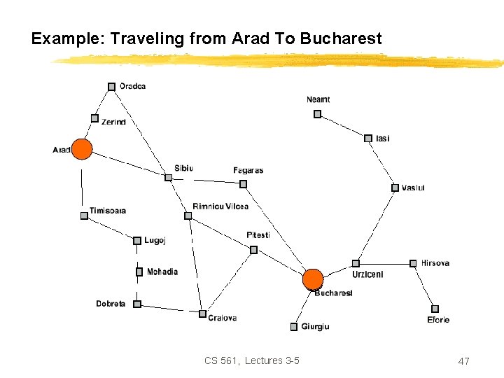 Example: Traveling from Arad To Bucharest CS 561, Lectures 3 -5 47 