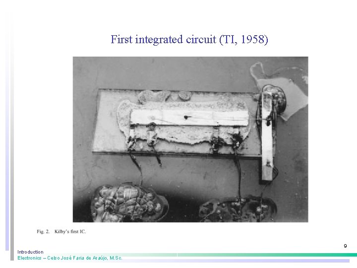 First integrated circuit (TI, 1958) 9 Introduction Electronics – Celso José Faria de Araújo,