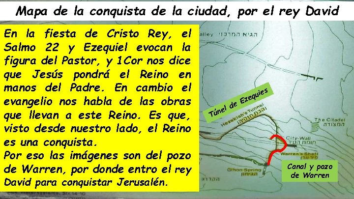 Mapa de la conquista de la ciudad, por el rey David En la fiesta