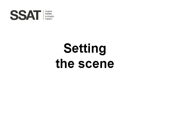 Setting the scene 