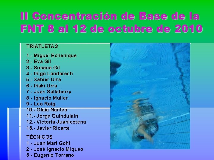 II Concentración de Base de la FNT 8 al 12 de octubre de 2010