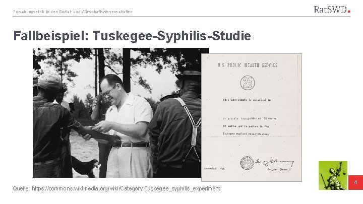 Forschungsethik in den Sozial- und Wirtschaftswissenschaften Fallbeispiel: Tuskegee-Syphilis-Studie Quelle: https: //commons. wikimedia. org/wiki/Category: Tuskegee_syphilis_experiment