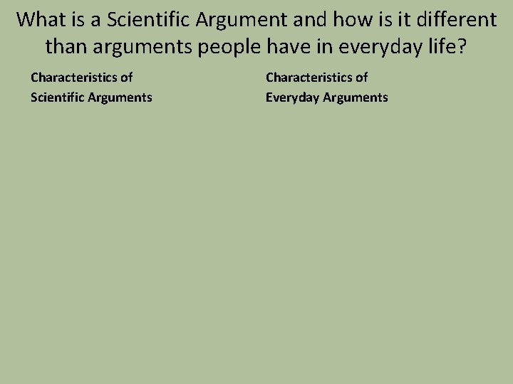 What is a Scientific Argument and how is it different than arguments people have