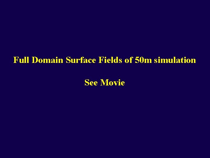 Full Domain Surface Fields of 50 m simulation See Movie 