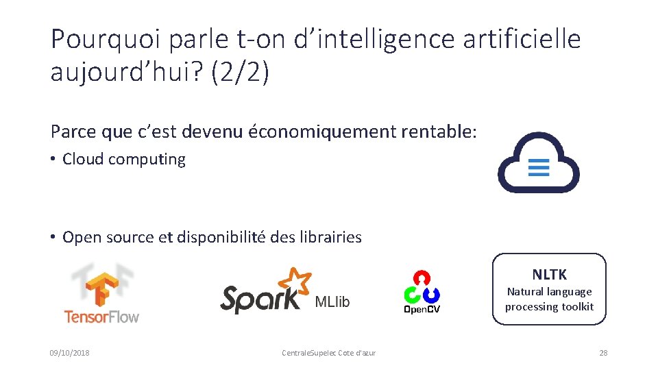 Pourquoi parle t-on d’intelligence artificielle aujourd’hui? (2/2) Parce que c’est devenu économiquement rentable: •
