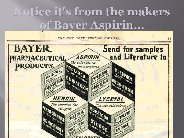 Notice it's from the makers of Bayer Aspirin. . . 