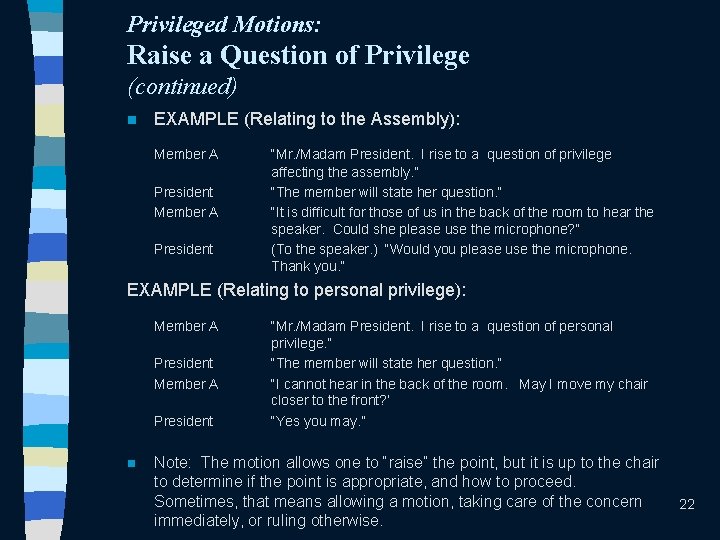 Privilege Motion Health Occupations Students of America Parliamentary Procedure Official