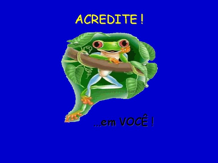 ACREDITE ! . . . em VOCÊ ! 