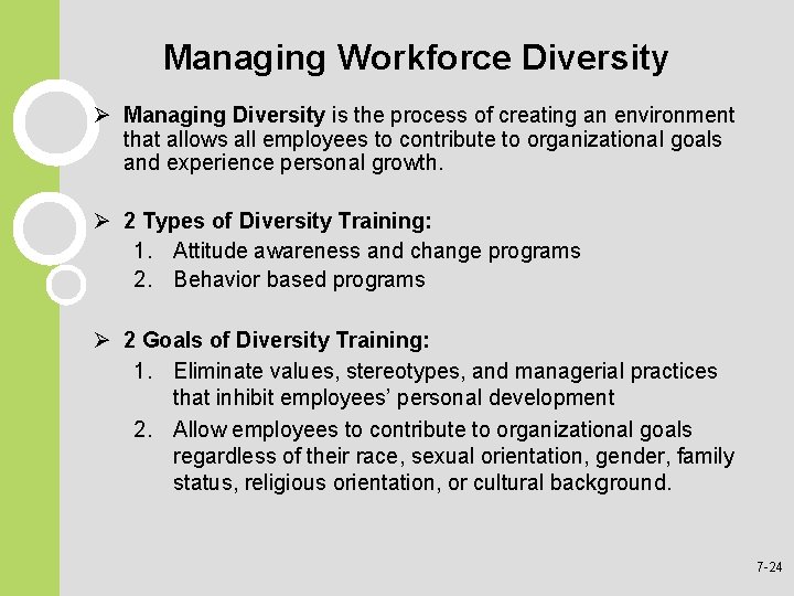 Managing Workforce Diversity Ø Managing Diversity is the process of creating an environment that Managing Workforce Diversity Ø Managing Diversity is the process of creating an environment that
