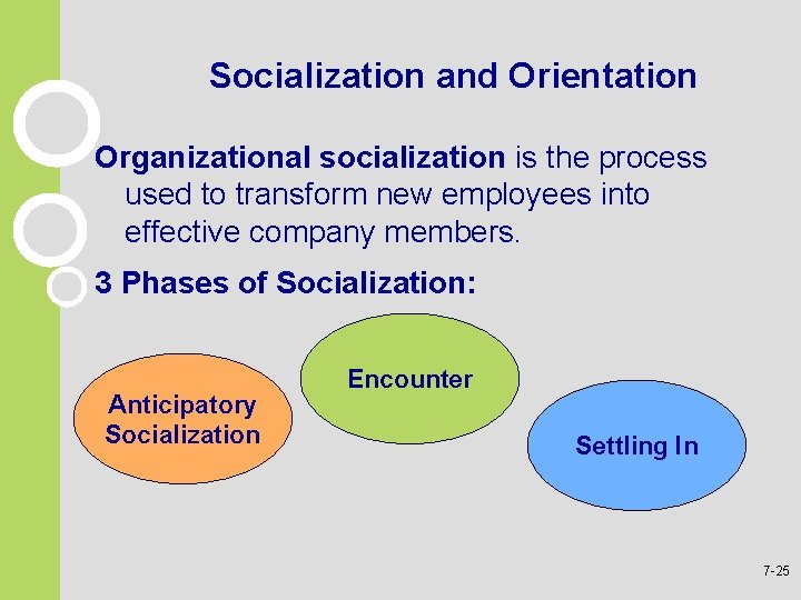 Socialization and Orientation Organizational socialization is the process used to transform new employees into Socialization and Orientation Organizational socialization is the process used to transform new employees into
