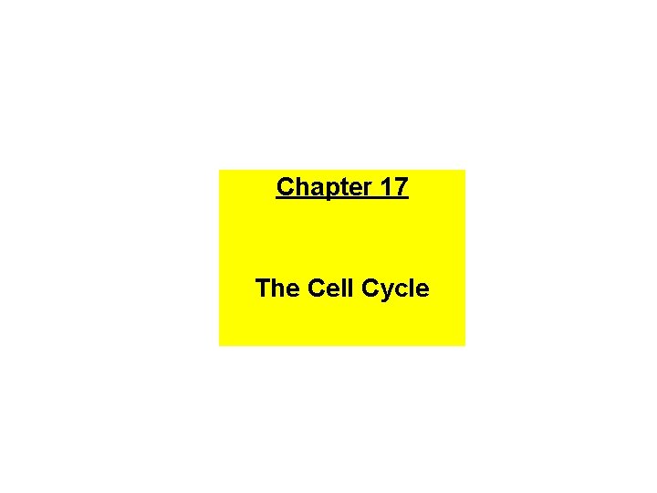 Chapter 17 The Cell Cycle 