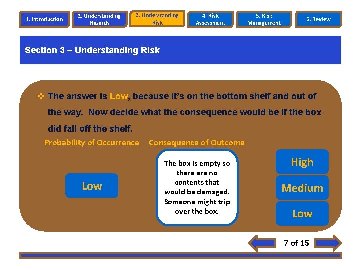1. Introduction 2. Understanding Hazards 3. Understanding Risk 4. Risk Assessment 5. Risk Management 1. Introduction 2. Understanding Hazards 3. Understanding Risk 4. Risk Assessment 5. Risk Management