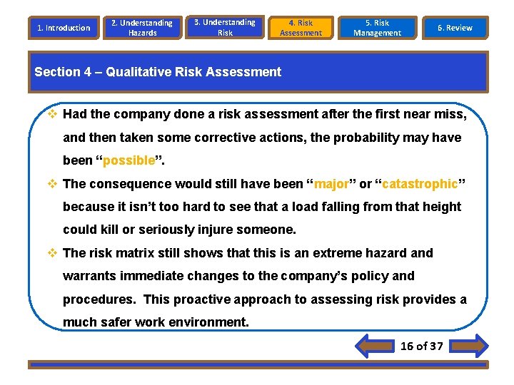 1. Introduction 2. Understanding Hazards 3. Understanding Risk 4. Risk Assessment 5. Risk Management 1. Introduction 2. Understanding Hazards 3. Understanding Risk 4. Risk Assessment 5. Risk Management
