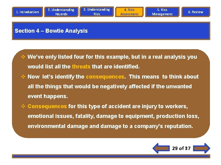 1. Introduction 2. Understanding Hazards 3. Understanding Risk 4. Risk Assessment 5. Risk Management 1. Introduction 2. Understanding Hazards 3. Understanding Risk 4. Risk Assessment 5. Risk Management