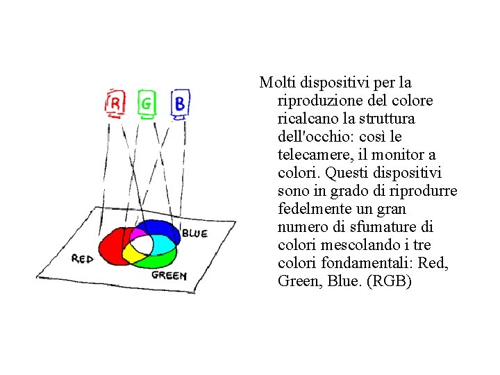 Molti dispositivi per la riproduzione del colore ricalcano la struttura dell'occhio: così le telecamere,