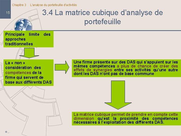 Chapitre 3 L’analyse du portefeuille d’activités 15 Principale limite approches traditionnelles 3. 4 La Chapitre 3 L’analyse du portefeuille d’activités 15 Principale limite approches traditionnelles 3. 4 La