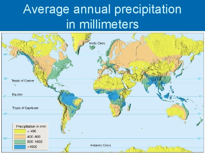 Average annual precipitation in millimeters 