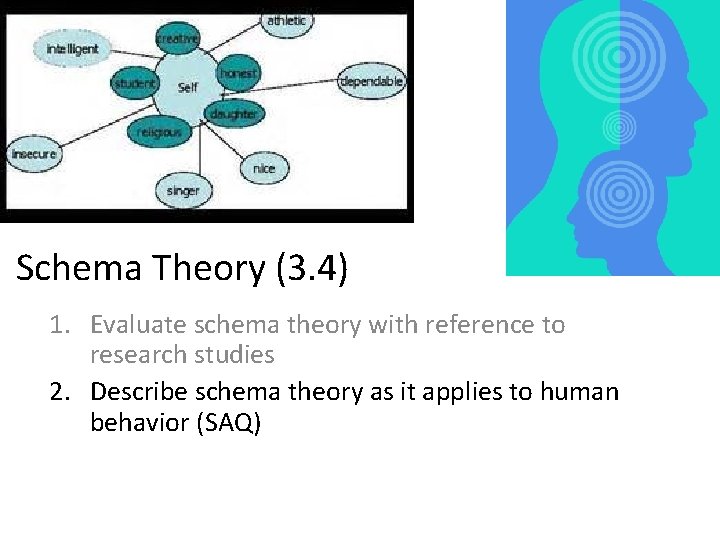 Schema Theory (3. 4) 1. Evaluate schema theory with reference to research studies 2.