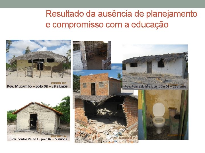 Resultado da ausência de planejamento e compromisso com a educação Pov. Mucambo – pólo Resultado da ausência de planejamento e compromisso com a educação Pov. Mucambo – pólo