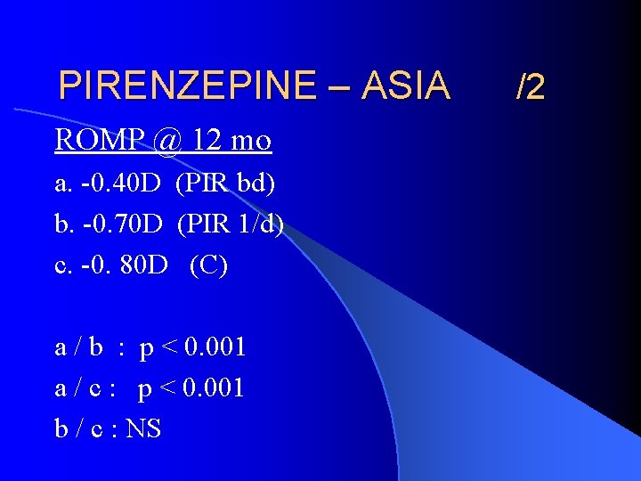 PIRENZEPINE – ASIA ROMP @ 12 mo a. -0. 40 D (PIR bd) b.