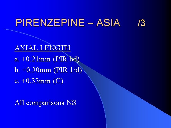 PIRENZEPINE – ASIA AXIAL LENGTH a. +0. 21 mm (PIR bd) b. +0. 30