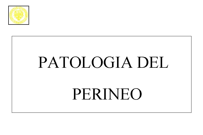 PATOLOGIA DEL PERINEO 