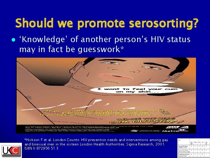 Should we promote serosorting? l ‘Knowledge’ of another person’s HIV status may in fact Should we promote serosorting? l ‘Knowledge’ of another person’s HIV status may in fact