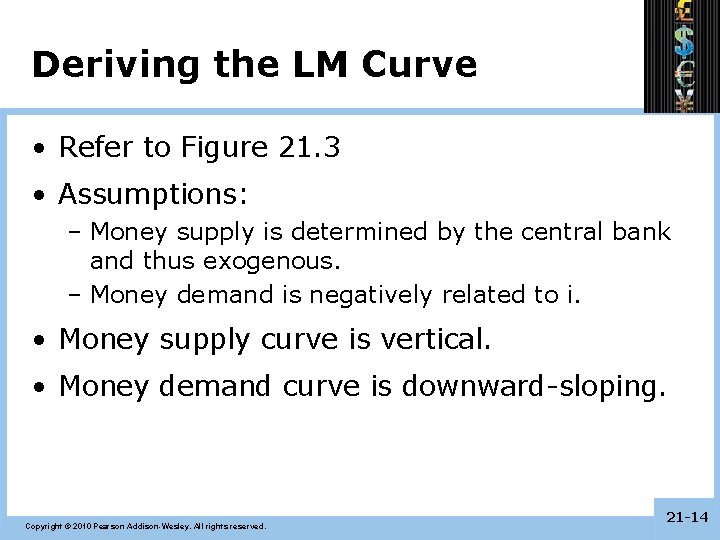 Deriving the LM Curve • Refer to Figure 21. 3 • Assumptions: – Money Deriving the LM Curve • Refer to Figure 21. 3 • Assumptions: – Money