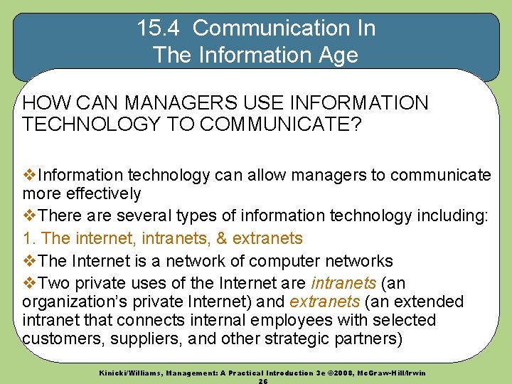 15. 4 Communication In The Information Age HOW CAN MANAGERS USE INFORMATION TECHNOLOGY TO 15. 4 Communication In The Information Age HOW CAN MANAGERS USE INFORMATION TECHNOLOGY TO