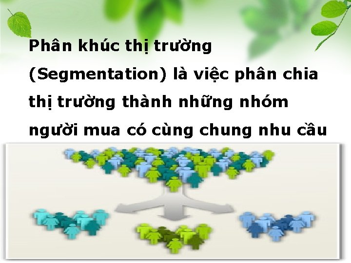 Phân khúc thị trường (Segmentation) là việc phân chia thị trường thành những nhóm