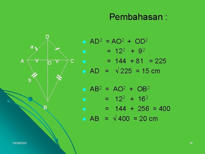 Pembahasan : D l a l V A O V C l l AD