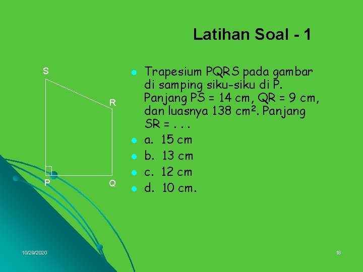 Latihan Soal - 1 S l R l l l P 10/29/2020 Q l