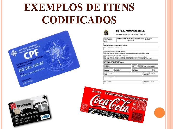 EXEMPLOS DE ITENS CODIFICADOS 