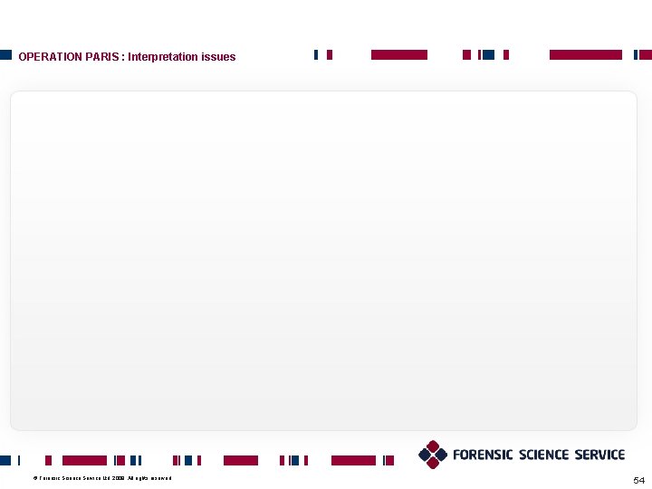 OPERATION PARIS : Interpretation issues © Forensic Science Service Ltd. 2009. All rights reserved.