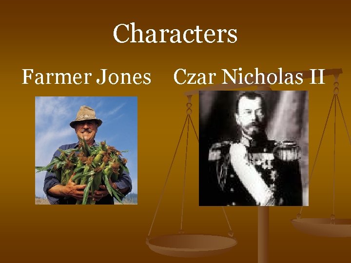 Characters Farmer Jones Czar Nicholas II 