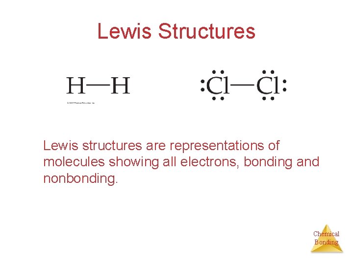 Lewis Structures Lewis structures are representations of molecules showing all electrons, bonding and nonbonding.