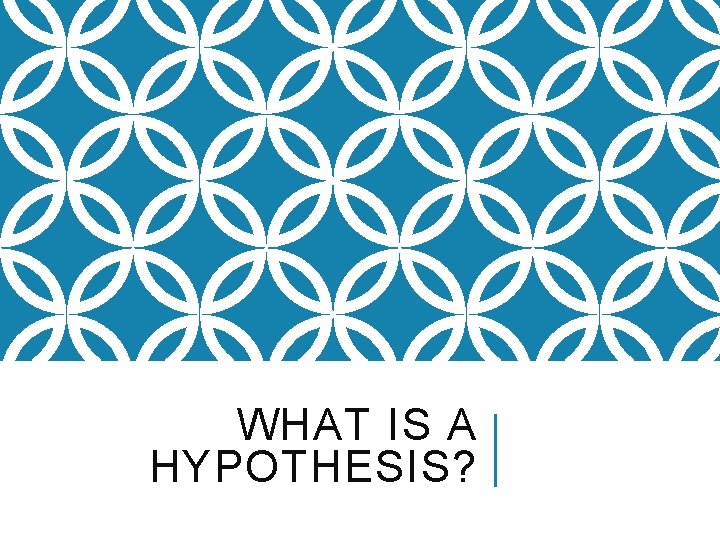 WHAT IS A HYPOTHESIS? 