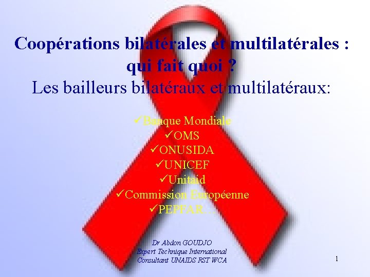 Coopérations bilatérales et multilatérales : qui fait quoi ? Les bailleurs bilatéraux et multilatéraux: