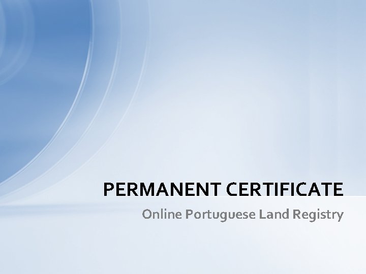 PERMANENT CERTIFICATE Online Portuguese Land Registry 