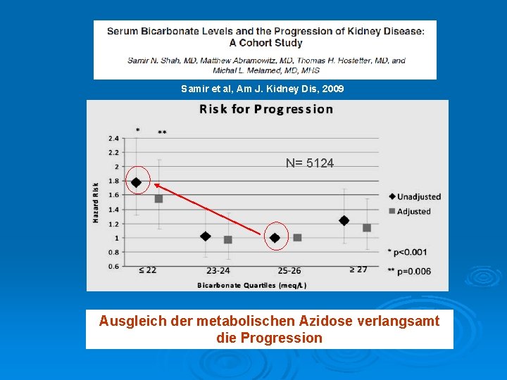 Samir et al, Am J. Kidney Dis, 2009 N= 5124 Ausgleich der metabolischen Azidose