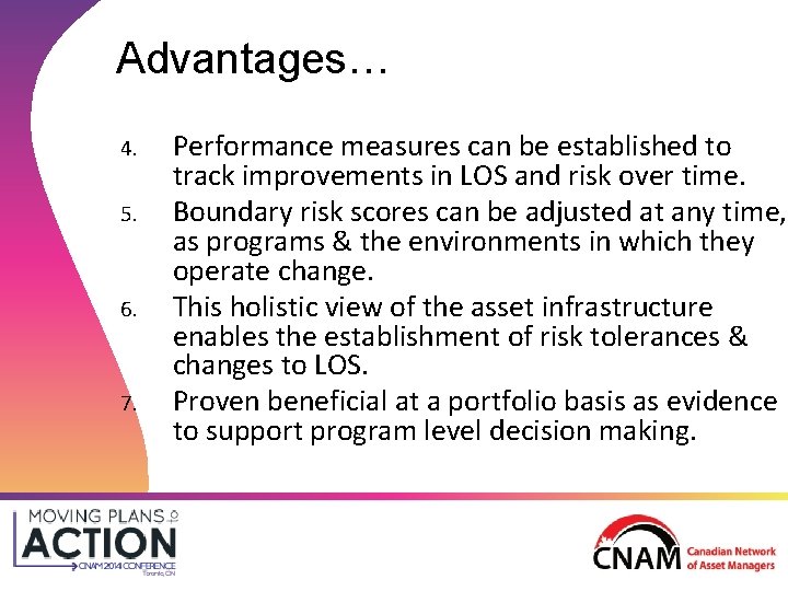Advantages… 4. 5. 6. 7. Performance measures can be established to track improvements in