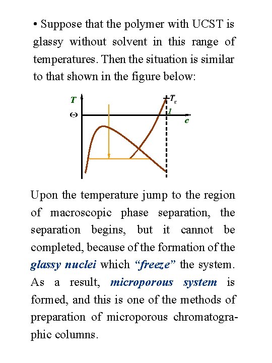  • Suppose that the polymer with UCST is glassy without solvent in this