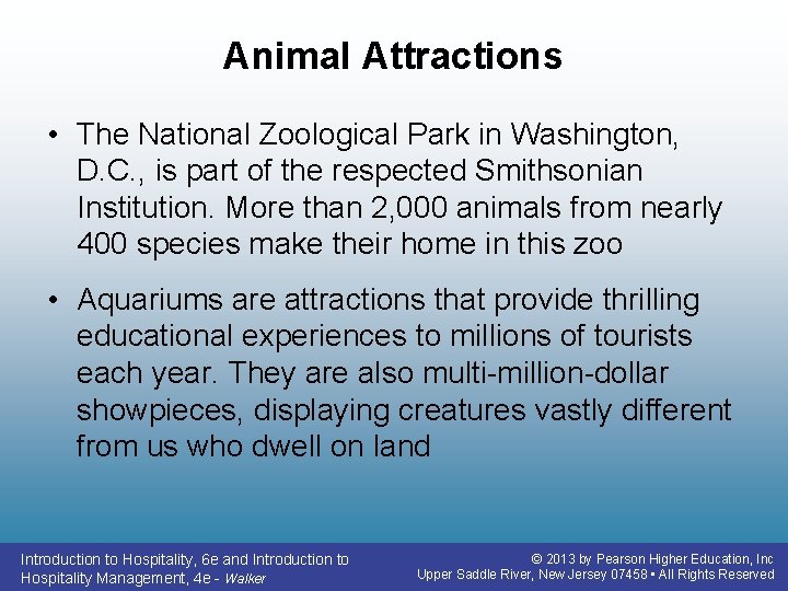 Animal Attractions • The National Zoological Park in Washington, D. C. , is part