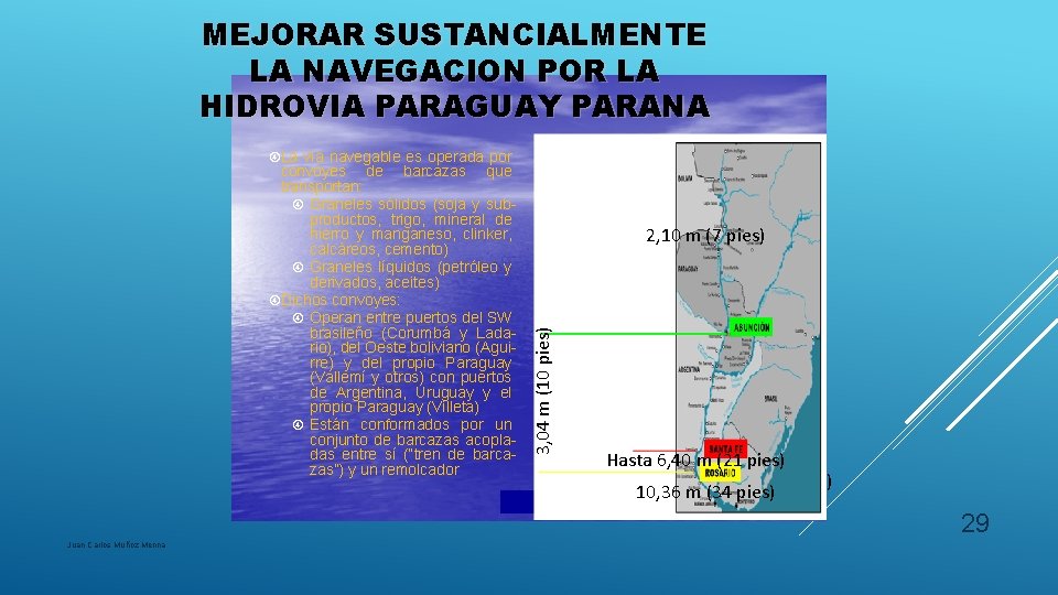 MEJORAR SUSTANCIALMENTE LA NAVEGACION POR LA HIDROVIA PARAGUAY PARANA La vía navegable es operada