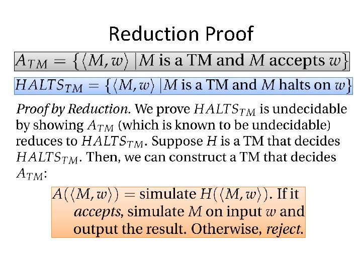 Reduction Proof 