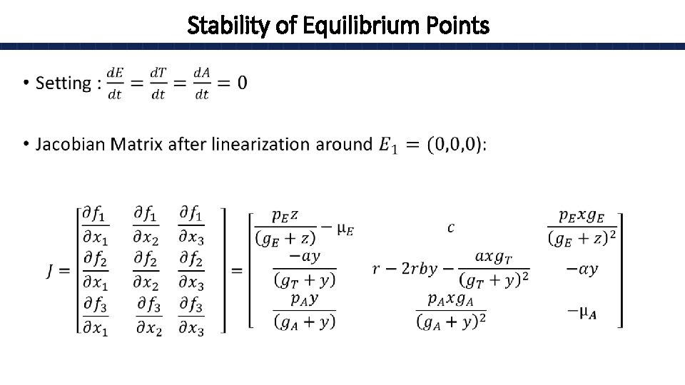 Stability of Equilibrium Points • 