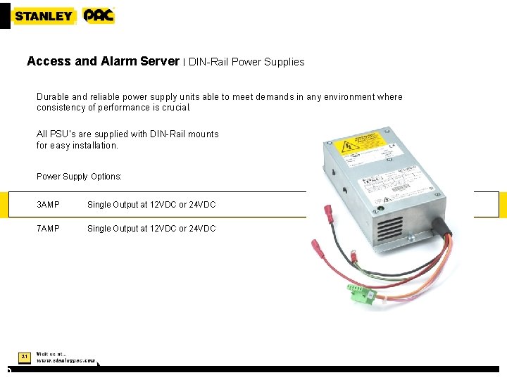 Access and Alarm Server | DIN-Rail Power Supplies Durable and reliable power supply units