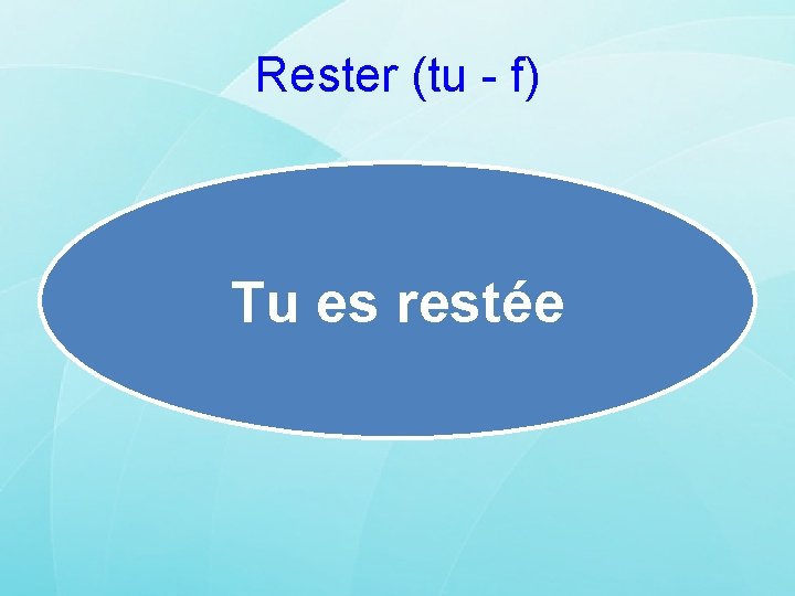 Rester (tu - f) Tu es restée 