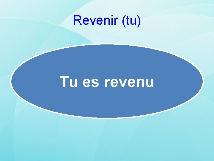 Revenir (tu) Tu es revenu 