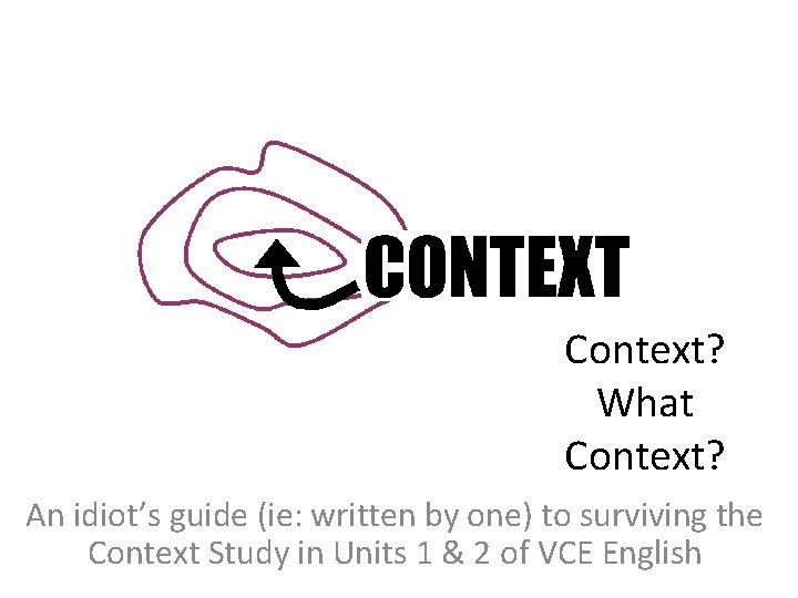 Context? What Context? An idiot’s guide (ie: written by one) to surviving the Context